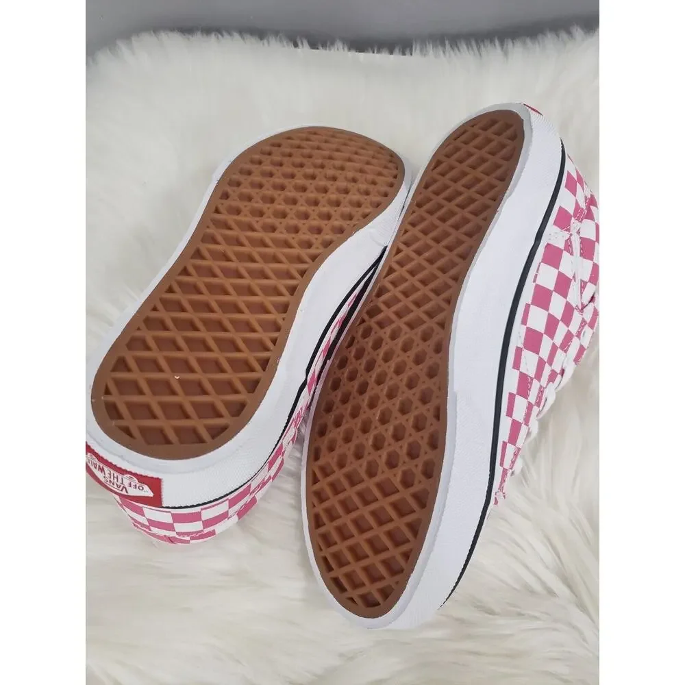 NEW YOUTH GIRL Vans Seldan Checkerboard Honeysuckle Pink Sneaker Shoe Skateboard